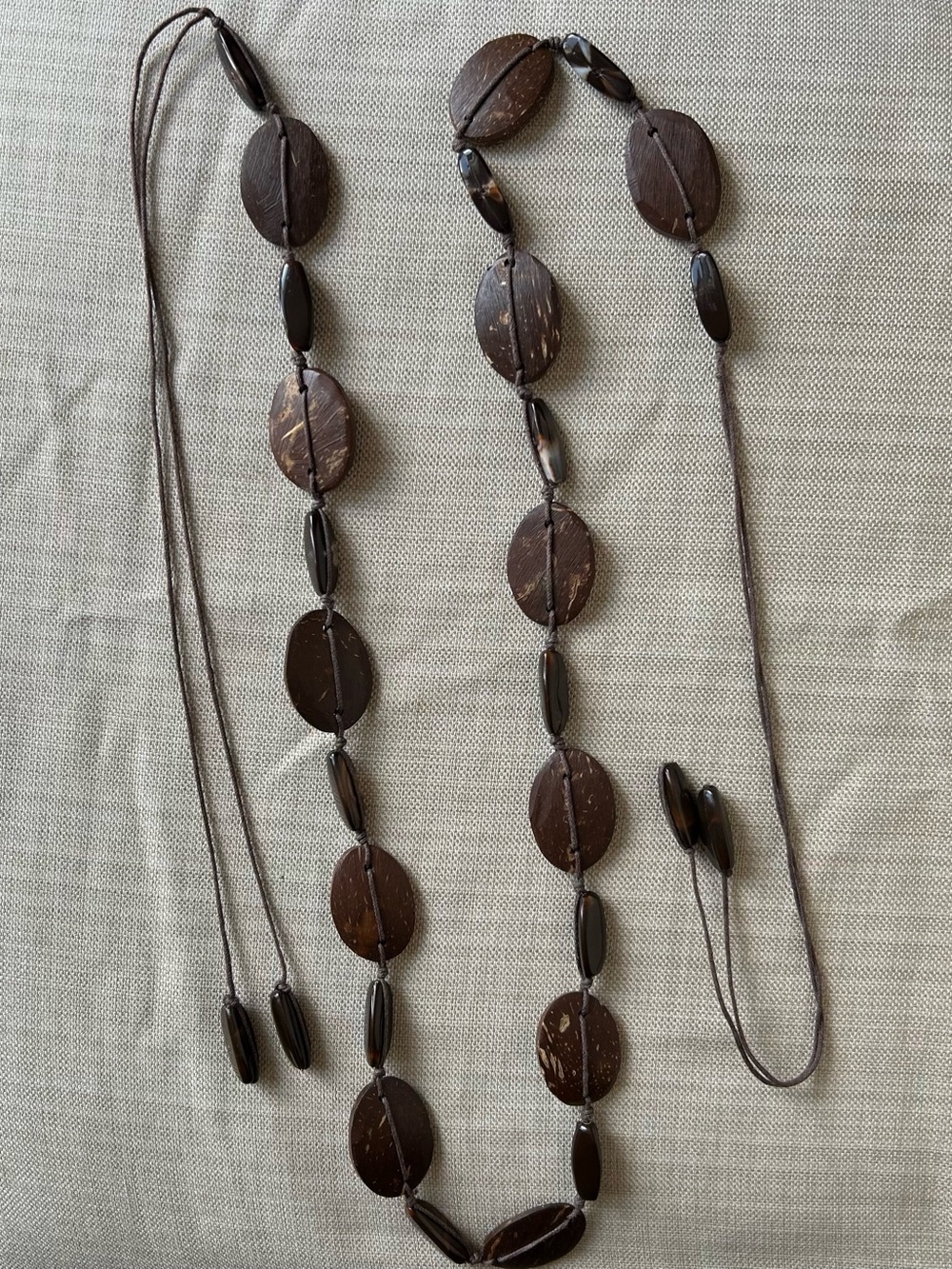 Vintage-Style Coconut Shell & Beaded Belt